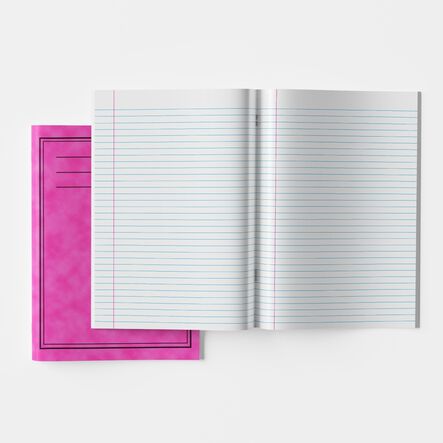 A4+ Exercise Book 8mm Ruled Margin Pink 80pg 50pk Pink hi\-res